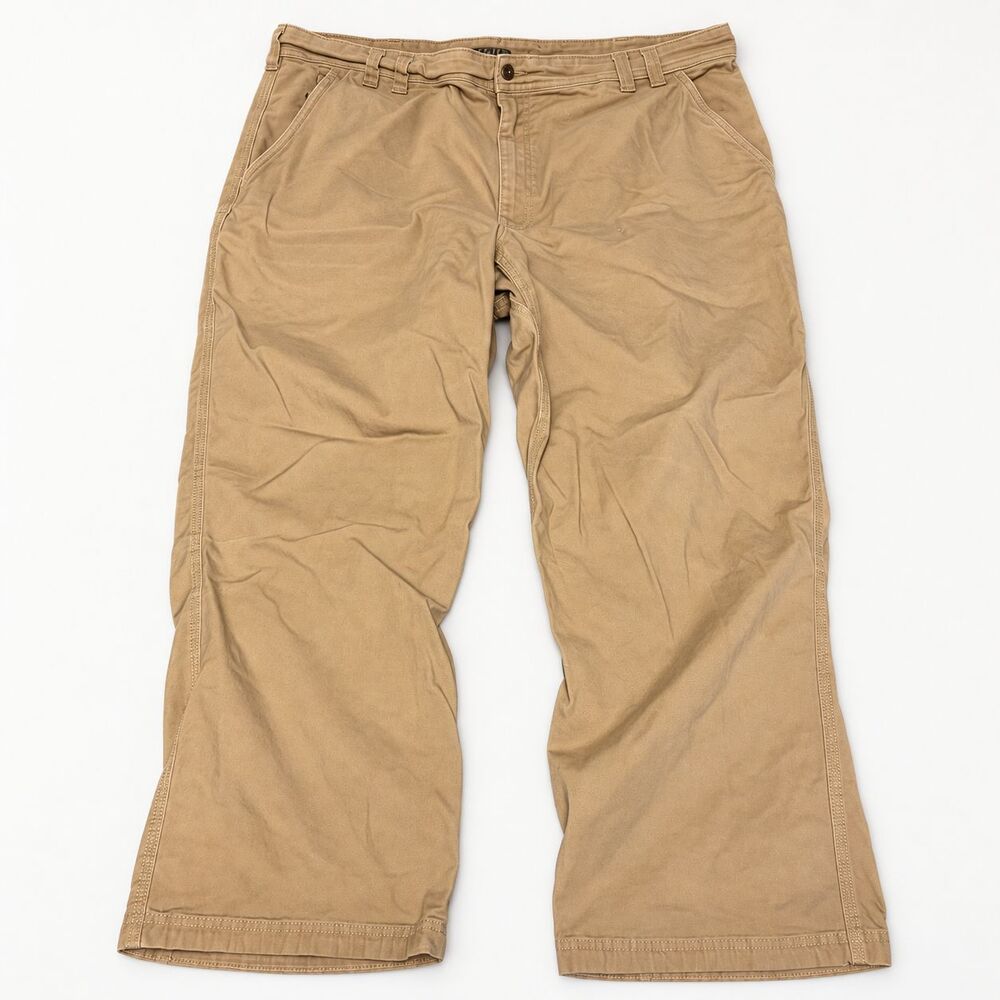 Duluth Trading Flex Fire Hose Relaxed Fit Work Pants 48x30 Khaki